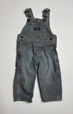 OshKosh Blue White Railroad Stripes Hickory VestBak Conductor Overalls Size 18 M
