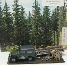 Busch 7665 HO Scale Scene Forest Cruiser W/Toyota Land Cruiser