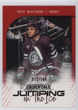 2024 Upper Deck Credentials Jumping on the Ice Red 15/149 Pavel Mintyukov 1jz3