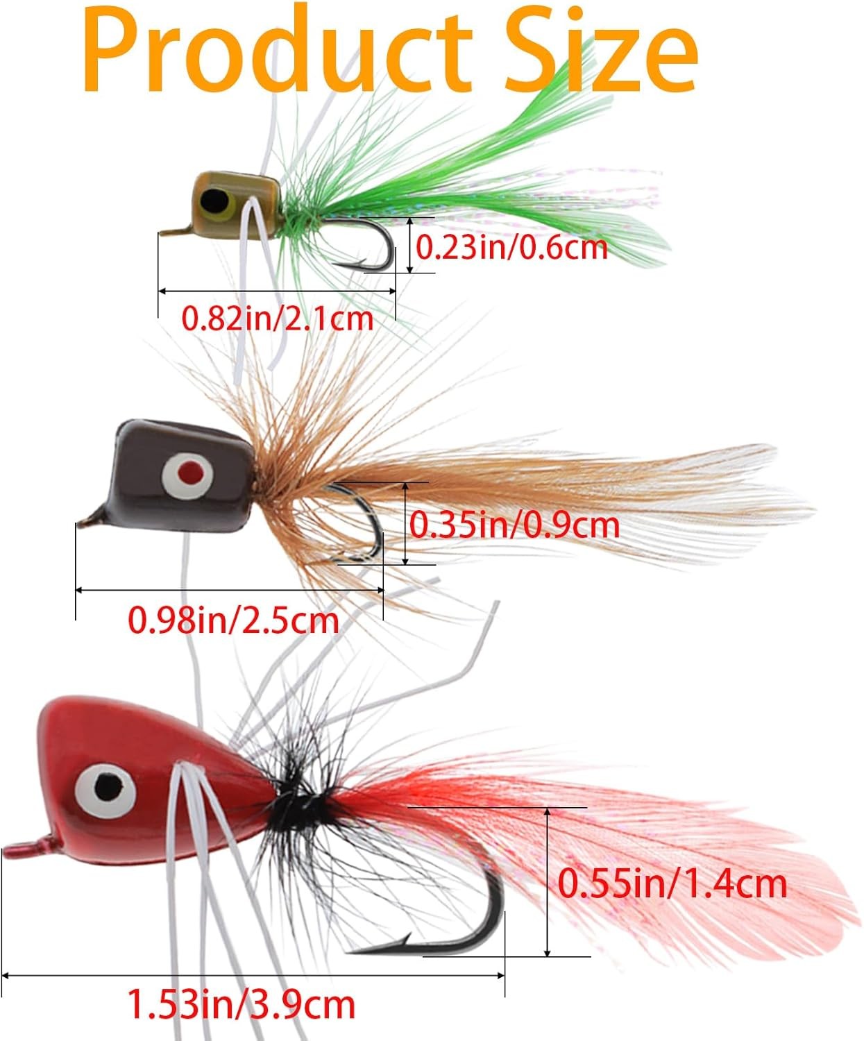 Different size, A:15pcs Fly Fishing Poppers  - Image 4