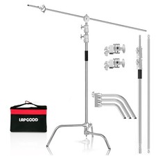 Heavy Duty C Stand 10.8ft/330cm with Boom Arm Sandbag Grips, 100 Stainless STEL