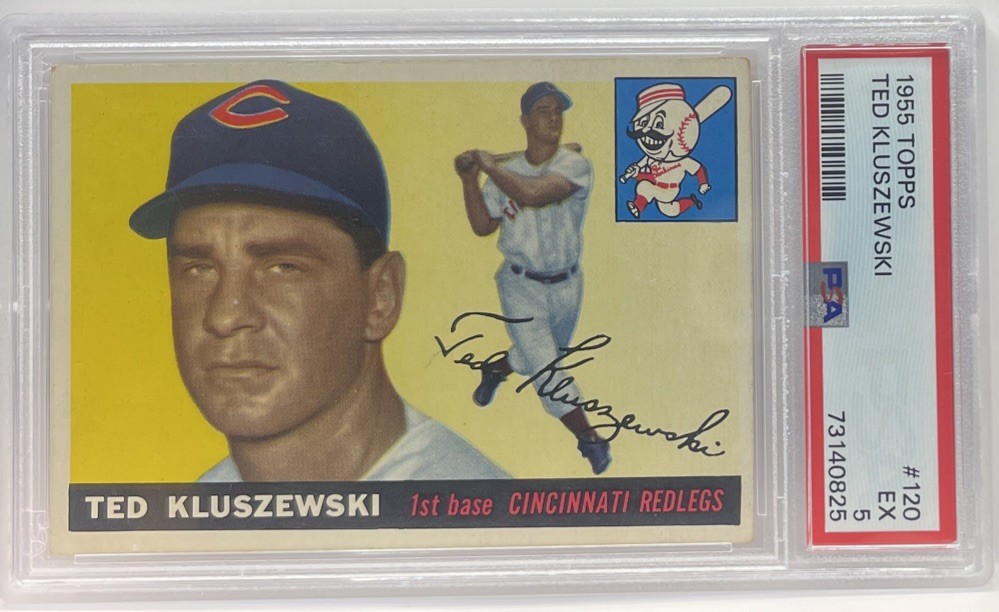 1955 Topps #120 Ted Kluszewski PSA 5 EX REDS GRADED