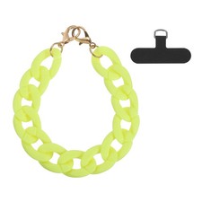 Phone Wrist Strap, 11" Acrylic Cellphone Chain with Tether Tab, Bright Yellow