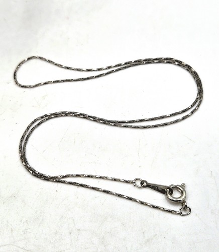 Catena Singapore vintage in oro bianco 18 carati piena 16" delicata - Foto 1 di 5