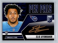 Elic Ayomanor 2025 Donruss Elite #PP-EYO Pen Pals Black Gold Ink Auto Titans