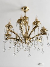 Kronleuchter gold mit Kristallen   8-flammig ...