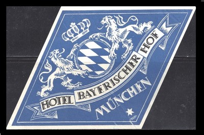 Vintage HOTEL BAYERISCHER HOF München (Munich), Germany / Original Luggage