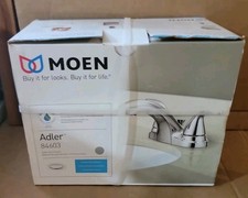 NIB MOEN Adler 84603 Chrome Bathroom Faucet w. Pop-Up Drain 4" Centerset