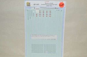 HO decals PARTIAL USED Microscale 87-107 Southern Pacific RR passenger cars