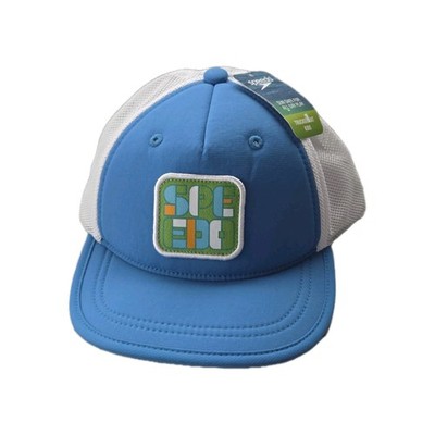 NWT Speedo Kids Trucker Hat Bue Sun Protection UPF 50+ Abstract Lightweight 