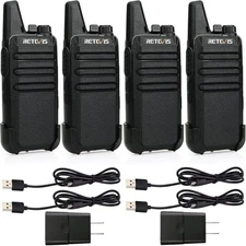 Retevis RT22 Two Way Radio Long Range Rechargeable,Portable 2 Way Radio, USB Cha