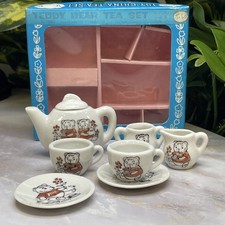 Vintage, 1982 Shackman Teddy Bear Tea Set, W/ Box, 8 Piece, Japan