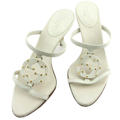 Gucci Sandals Double G size: 4.5C Interlocking G Mark White limited From JAPAN