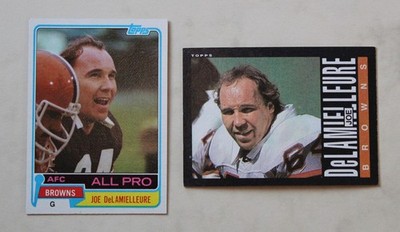 Topps Football 1981 # 170 + 1985 # 226 Joe DeLamielleure Browns  HoF