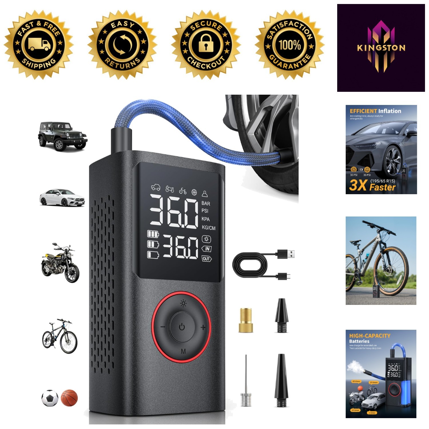 - Fast Inflation For Tires & Sports Balls
