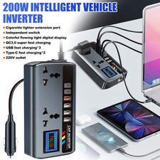 Car Inverter Outlet Car Converter To Outlet Plug 12V/24V To 220V Voltage Display