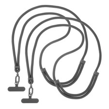 2pcs Phone Lanyard Adjustable Crossbody Neck Strap with Tab Gray