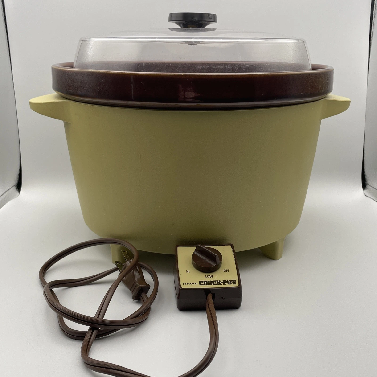 Vintage Rival Model 3300 Crock Pot Slow Cooker 5 Quart Green Tested Works