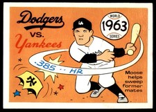 1970 Fleer World Series #60 1963  Dodgers vs Yankees  Skowron  Koufax  EX-EX+