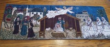 Nativity Christmas Tapestry Table Runner, 36x13" approximately