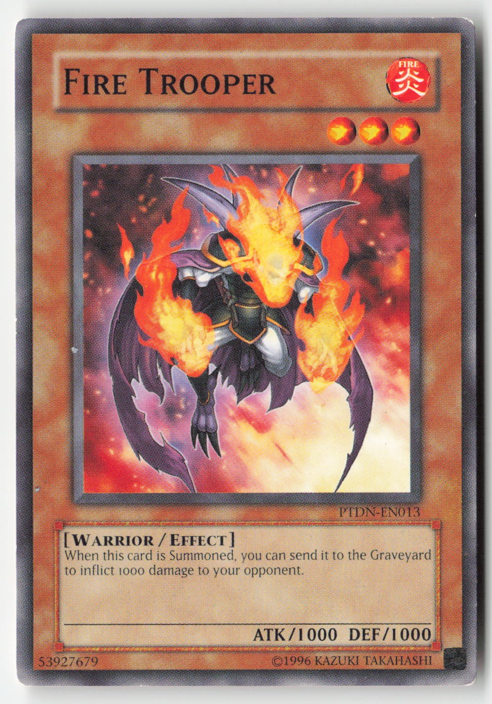 Fire Trooper PTDN-EN013 YuGiOh Phantom Darkness trading card — raw and PSA graded price guide