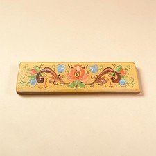 Norwegian Style Folk Art Wood Key Rack Hand P...