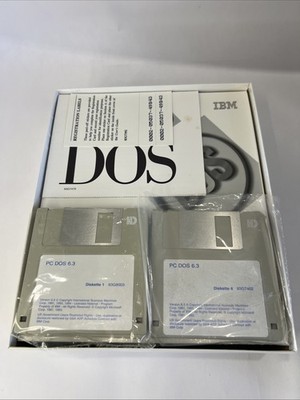 IBM PC DOS 6.3 VINTAGE SOFTWARE 3.5'' DISKS SET MANUALS All Complete In Box