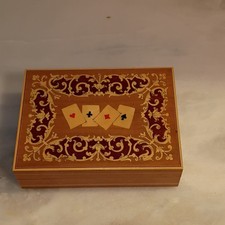 Wooden Playing Card Box Made in Italy with Tw...