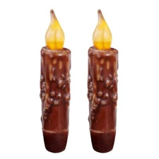 CVHOMEDECO. Real Wax Hand Dipped Battery Operated LED Timer Taper Candles Cou...
