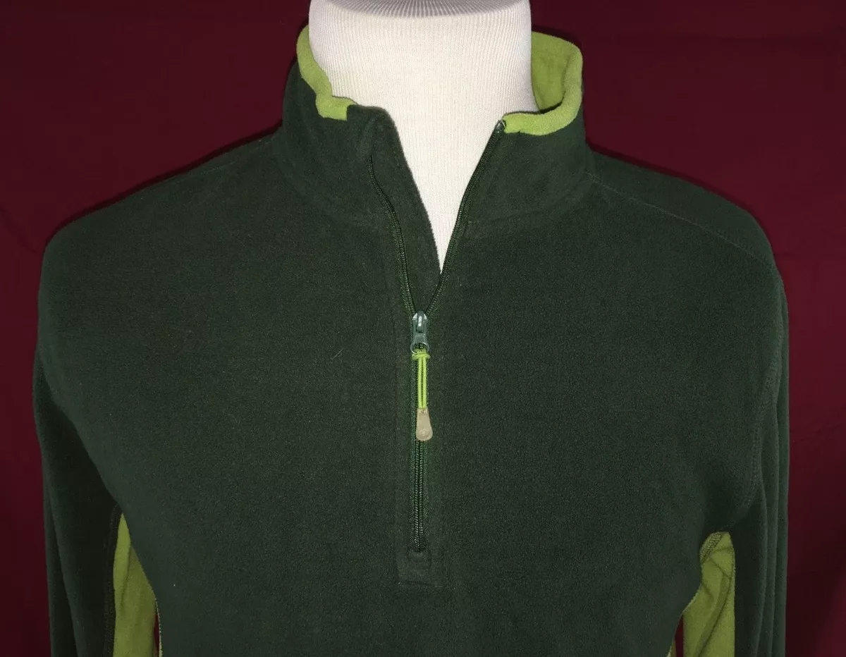 Nordic Track NT Dri Green Quarter Zip Fleece Jacket Mens Small recycled bottles