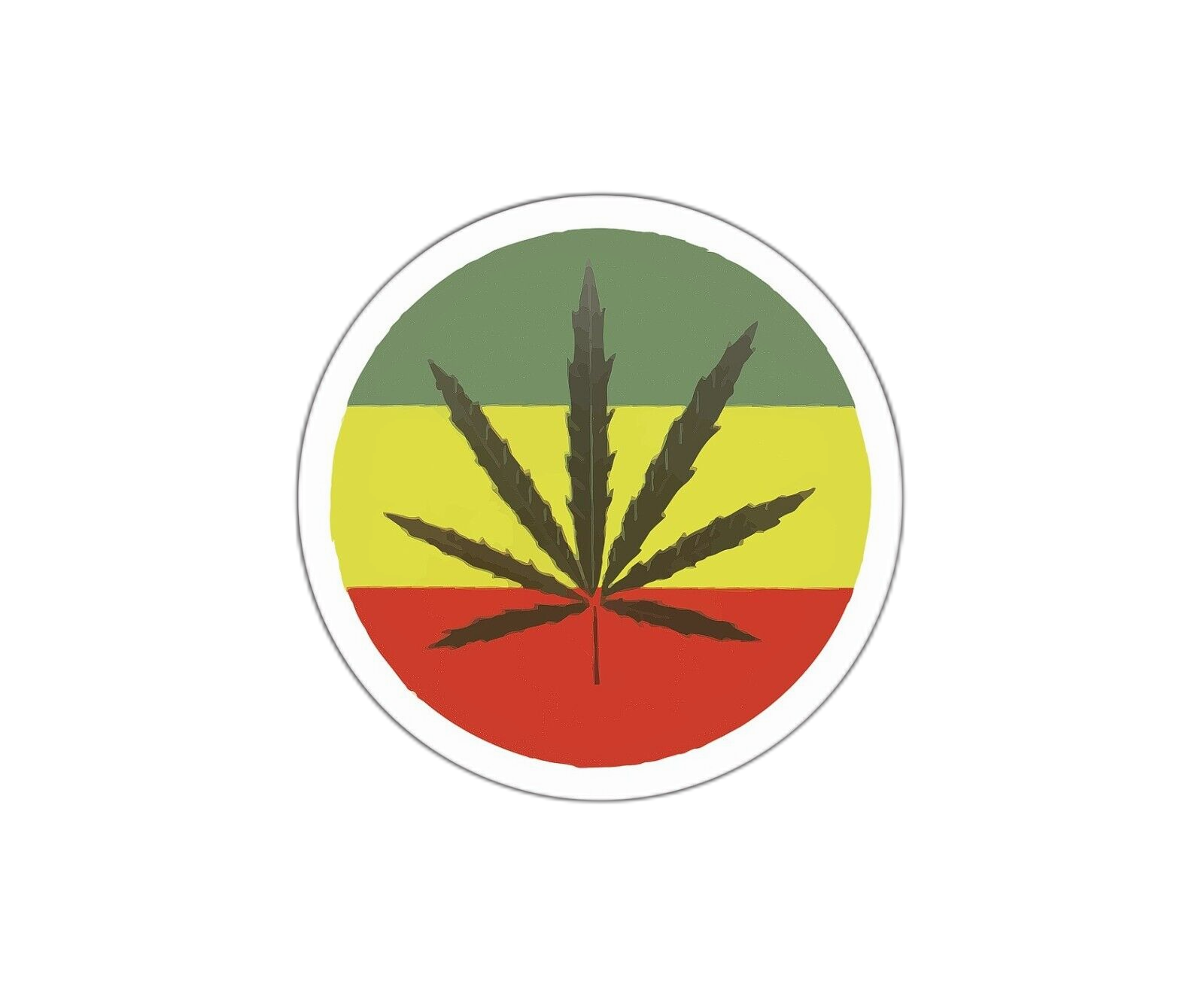 Marijuana Leaf Jamaica Flag Sticker Decal