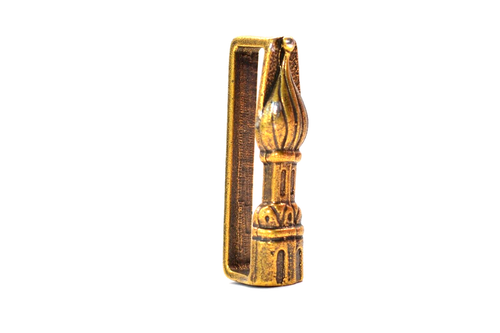 Orientalische Gürtelschnalle / Schnalle mit Schlaufe, ca. 50 mm, antik messing - Picture 8 of 13