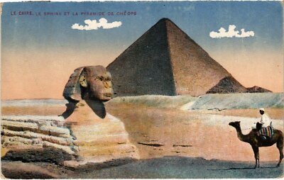 Old postcard AK CAIRO The Sphinx and the Pyramid of Cheops EGYPT (1325563)