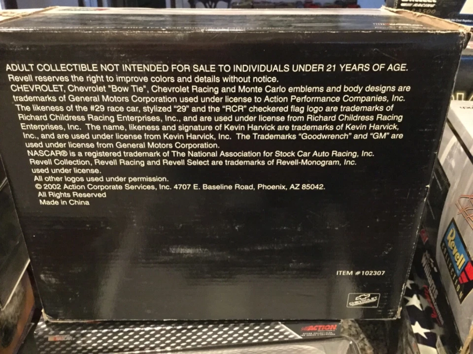 Тестовый автомобиль 1:24 Revell No29 Kevin Harvick '02 Monte Carlo (без секундомера) - Изображение 3 из 4