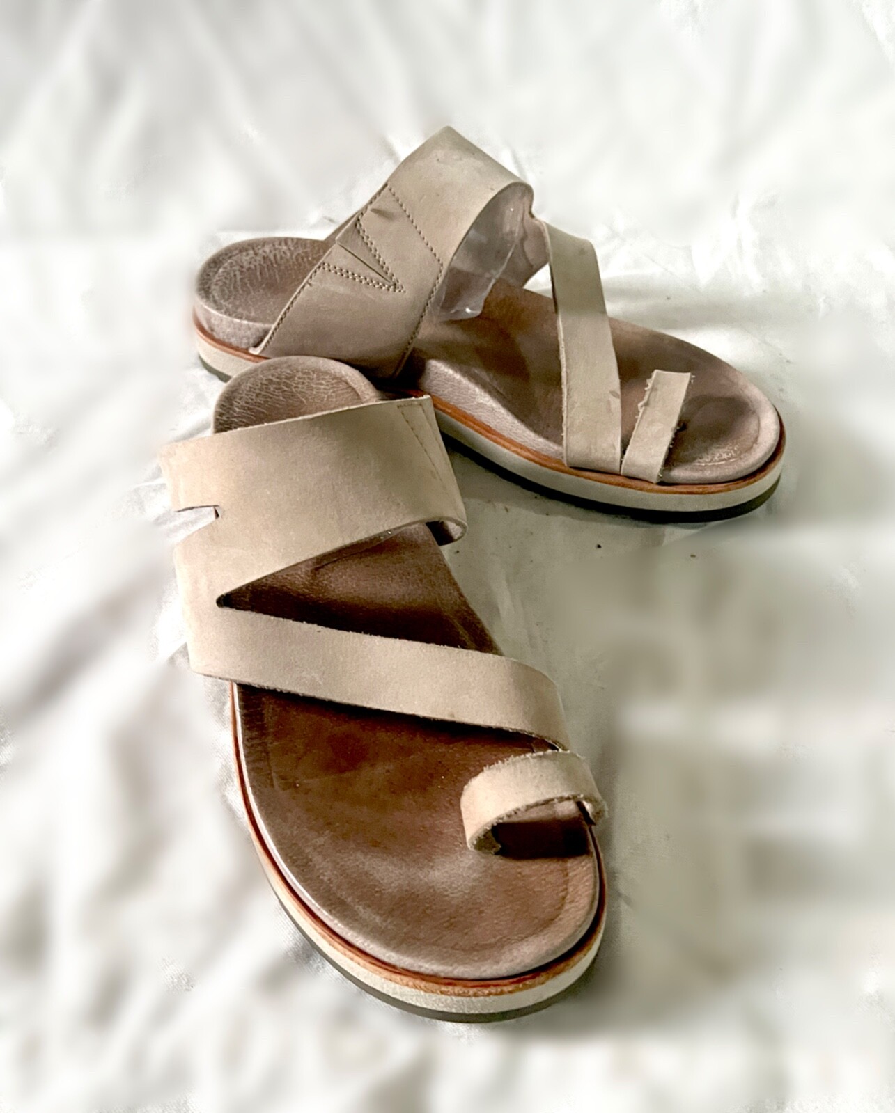 Merrell Juno sandali avvolgenti donna grigio luna pelle imbottiti slide on taglia 10