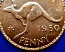 1950 AUSTRALIAN George V1  PENNY. OLD TIMER, 74 YEARS