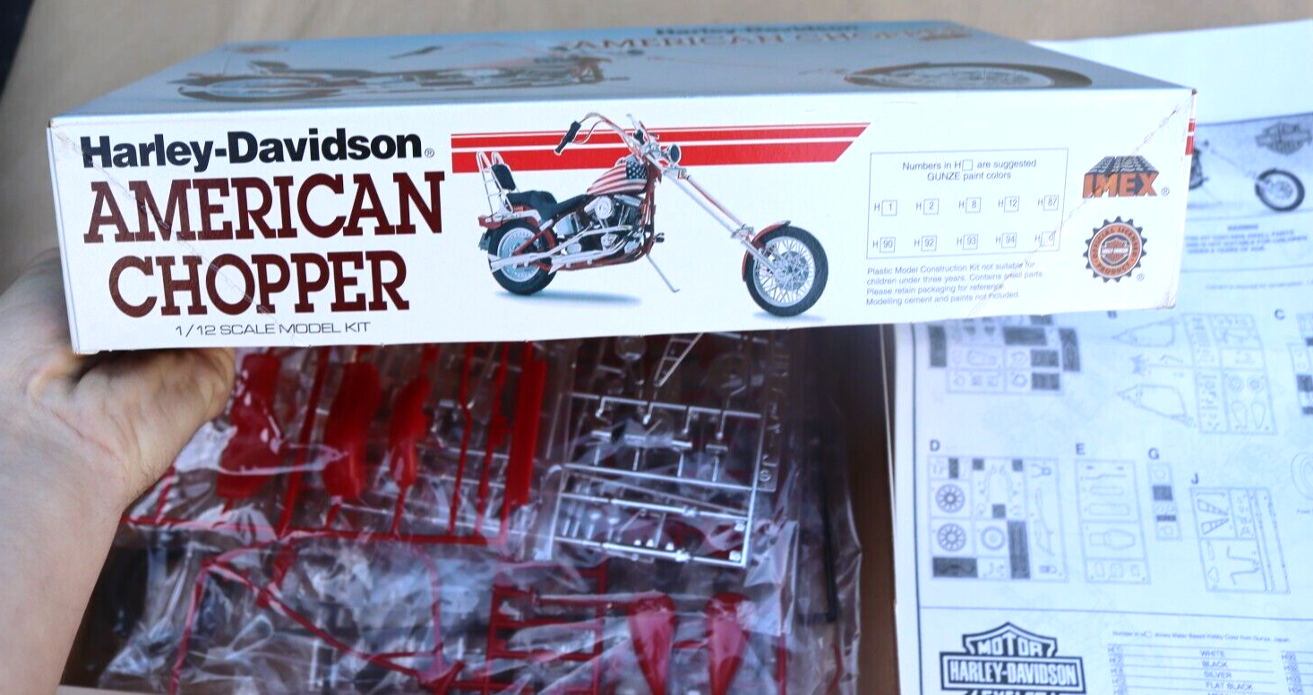 NEW HARLEYDAVIDSON AMERICAN CHOPPER MOTORCYCLE MODEL KIT BY IMEX 112
