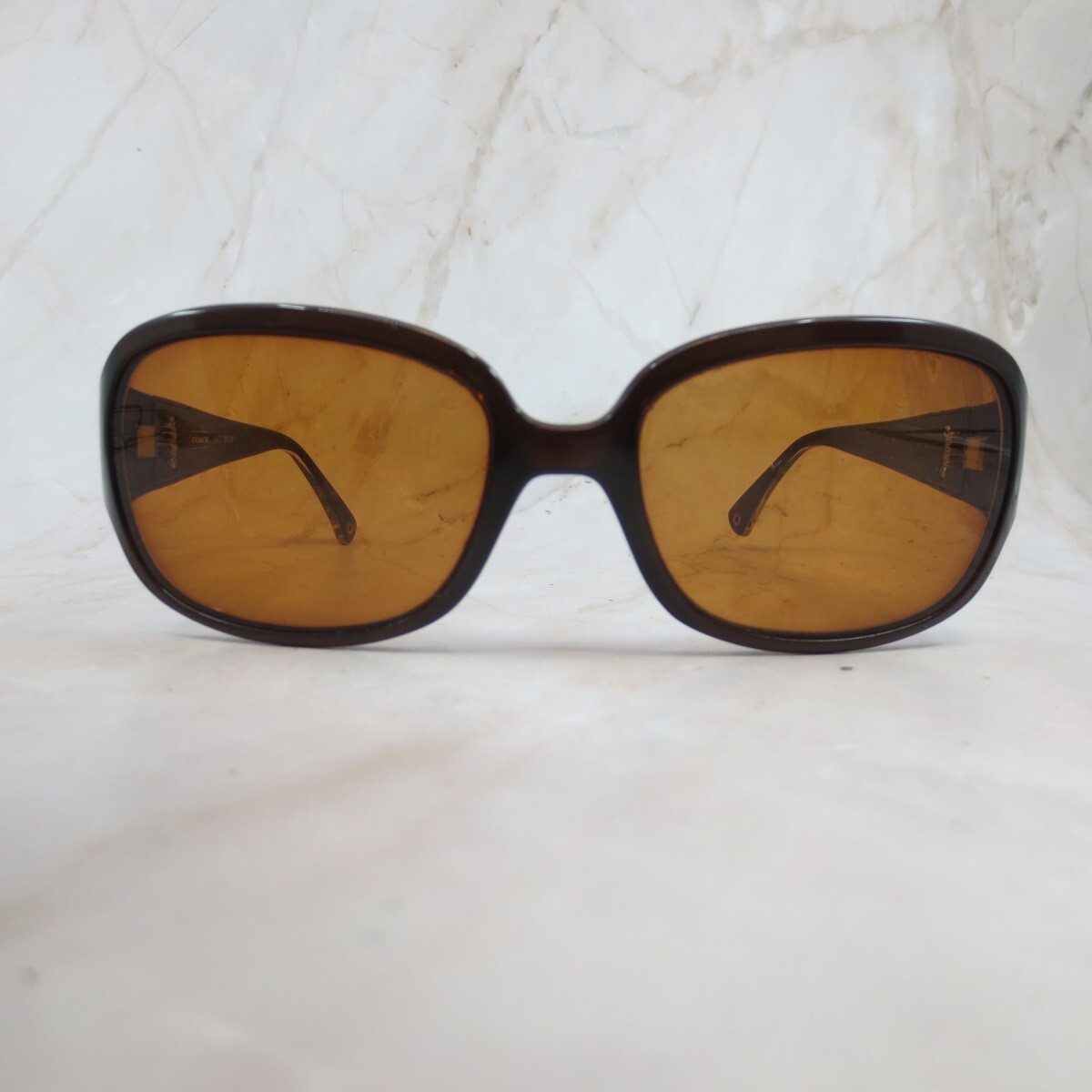 Coach Sunglasses Frame S3002 Women's Brown Butterfly Wrap