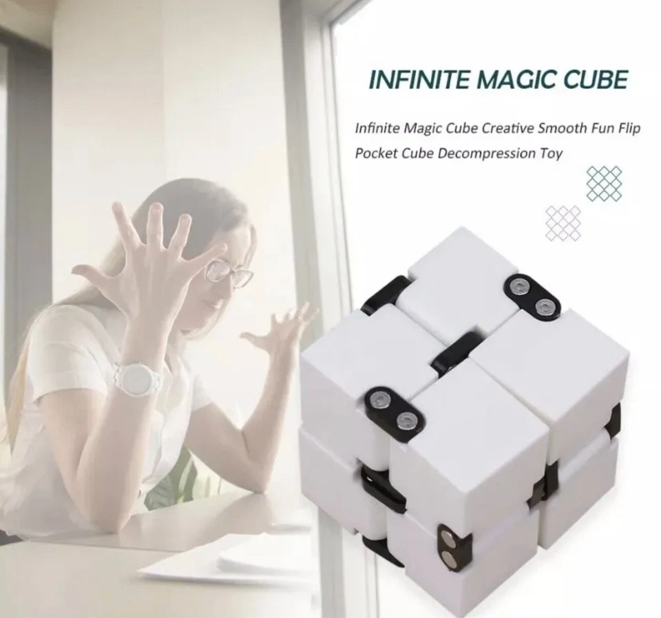 INFINITY CUBE ANTISTRESS CUBO INFINITO BIANCO AIUTA CONCENTRAZIONE MAGICO - Immagine 2 di 4
