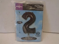 Anagram Black Number 2 Helium Saver Foil Balloon Item No. 30141