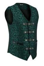 Men's Green Victorian Suit Vest Steampunk Gothic Waistcoat