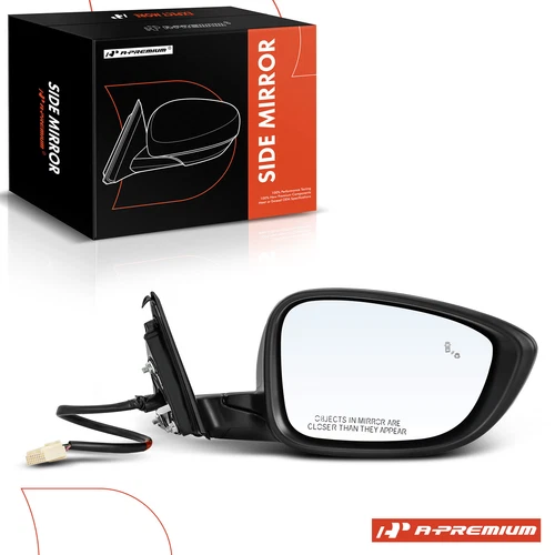 Black Power Heated with 7-Pin Mirror Passenger Side for Honda Accord 2018-2022