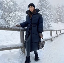 Mango Puffer Oversized Padded Coat Belted New Runs Big Measurements