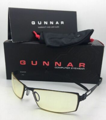 New GUNNAR Computer Glasses SHEADOG 56-18 Onyx Matte Black with Amber Yellow