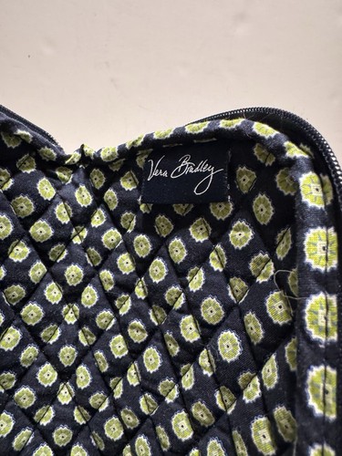 Vera BRADLEY Zipper Pouch Green & Blue Pattern Slippers and Bag size 7-8 - Picture 10 of 24