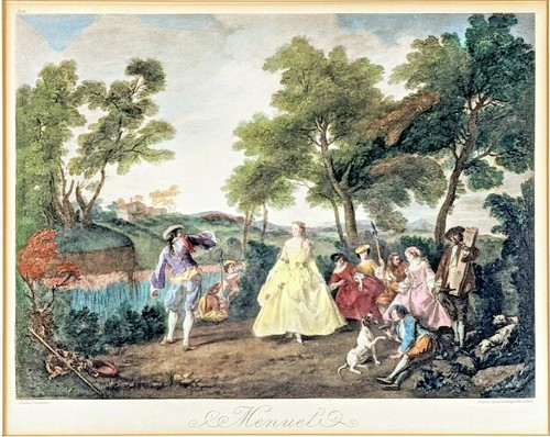 Franz Hanfstaengl Munchen 19 c. Hand Colored Engraving after Nicolas Lancret "Le - Picture 2 of 7