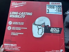 Milwaukee Front Brim Hard Hat with BOLT Accessories E Helmet + Face shield