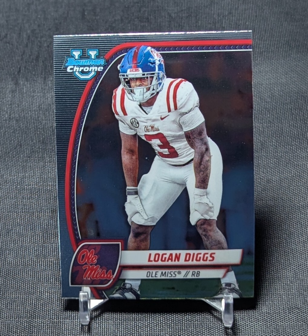 Logan Diggs Rookie 2024 Bowman Chrome University Card #121 Ole Miss Rebels