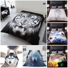 3D Animal Print Effect Mink Faux Fur Throw Fleece Blanket Soft Warm Bed Sofa
