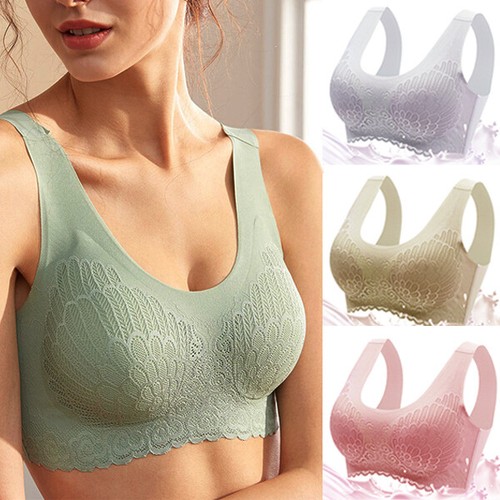 2 Pezzi Lattice Reggiseno senza Cuciture Sexy Donna Intimo Push Up Canotti ★ - Foto 1 di 27